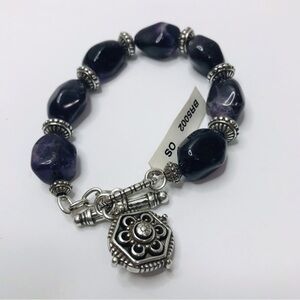 New BRIGHTON Purple Stone Silver Bracelet With Charm